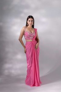 Shop Stylish Indo Western Sarees Online At Fashefy